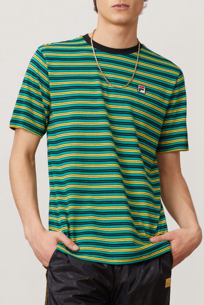 Fila Hugh T-Shirt Green - Mens - 64958KPZU